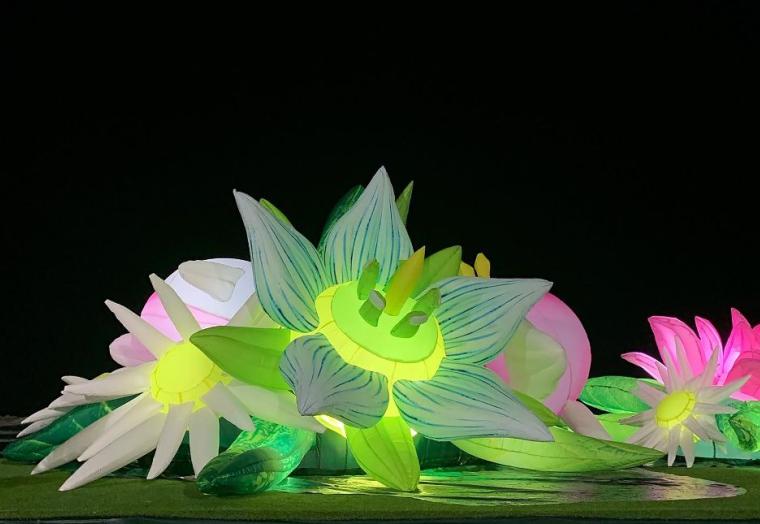 The Lost installation artwork features large botanicals to celebrate nature.