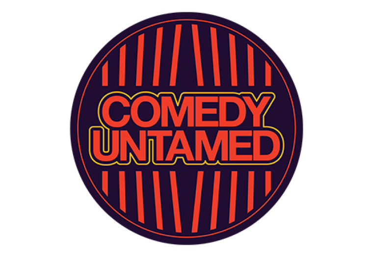 Comedy Bites - Comedy Untamed logo orange text black background