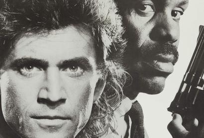 two men look at the camera - a scene from Lethal Weapon