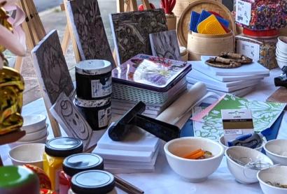 A selection of mixed art media items to promote the WNW Mixed Media Mash Up